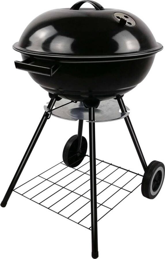 Ronde Kogelbarbecue Houtskool BBQ met Deksel en Wielen Opbergrooster