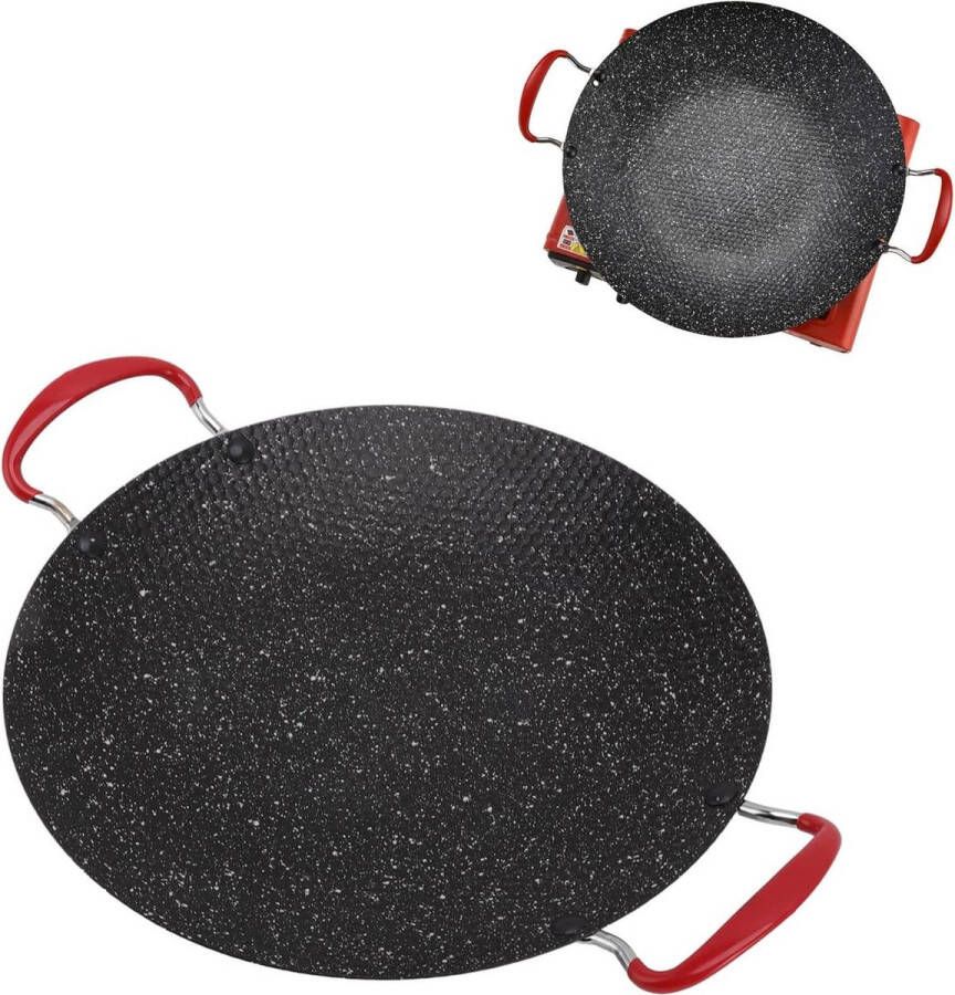 Ronde Koreaanse BBQ Grillpan met Antiaanbaklaag voor Gasfornuis 30cm