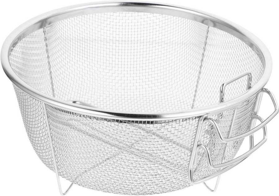 Ronde Metalen Draad Mand Serveermand Friteuse Zeef Frituurmand Voor Kippenvleugels & Garnalen