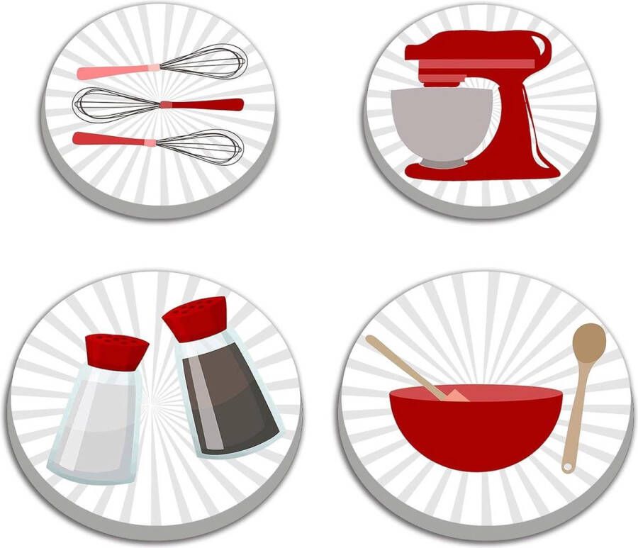 Ronde Metalen Kookplaat Covers 4-Stuk Keukengerei Patroon Kachel Plaat Fornuis Elektrische Fornuizen Top Brander Gas Range Oven Protector Keuken Gereedschap Accessoires Modern