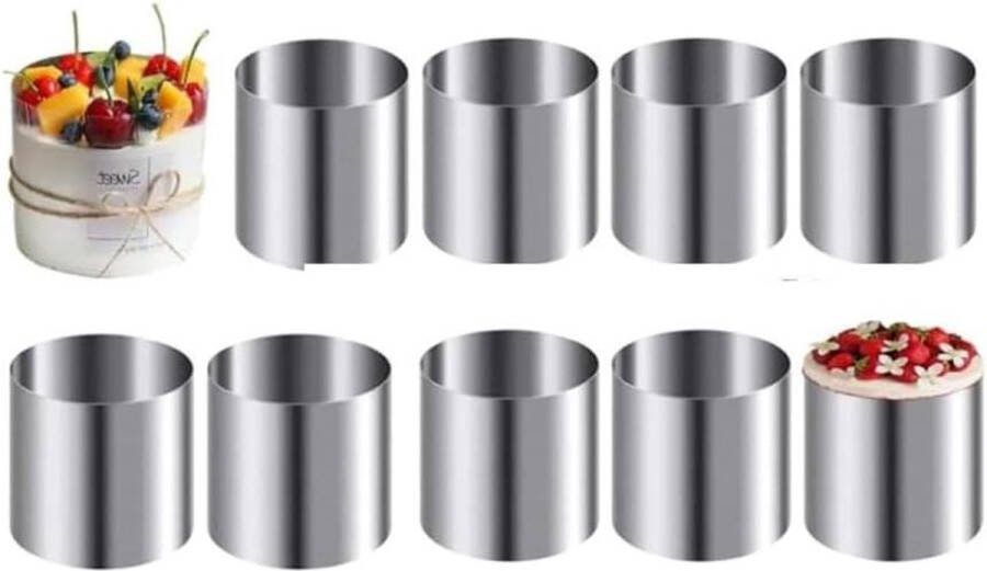 Ronde mousse-ring voor taartringen mini-taartvorm en gebakring van roestvrij staal dessert bakring voor taart fondant sushi pudding chocolade-mousse 6 x 6 x 4 cm Cake ring