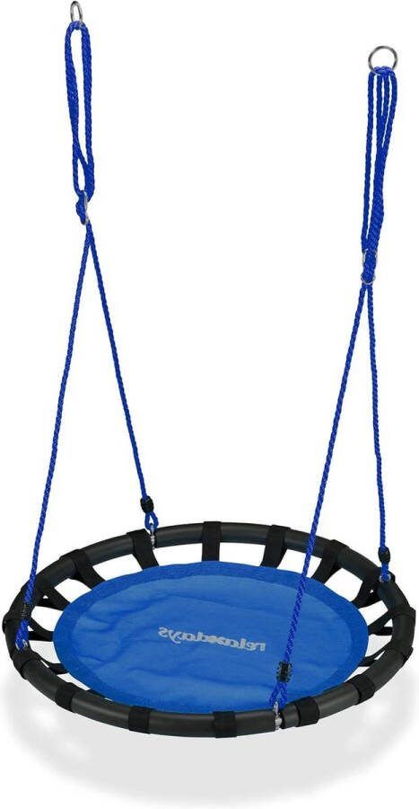 Ronde Nestschommel voor Kinderen Verstelbare Schommel Ø 80cm Blauw