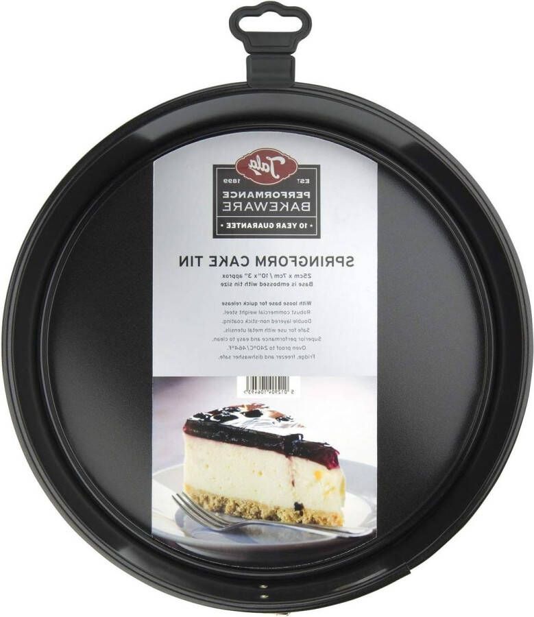 Ronde Taartvorm 25cm Professioneel Koolstofstaal met Eclipse Anti-aanbaklaag Losse Bodem Ideaal voor Taarten en Cheesecakes Springvorm