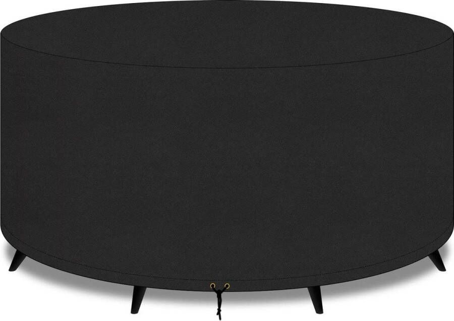 Ronde tuinmeubelhoes 420D Oxford-stof waterdicht winddicht anti-uv Grote ronde tafelhoes 230 x 90 cm zwart