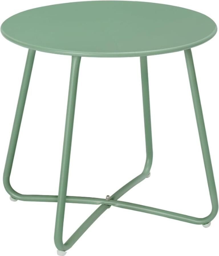 Ronde tuintafel ideaal als salontafel of balkontafel geschikt voor zowel binnen als buiten gebruik. Vervaardigd uit duurzaam metaal en afgewerkt in een stijlvolle groene kleur. Met een compact formaat van Ø 48 x 45 cm is deze tafel perfect voor op