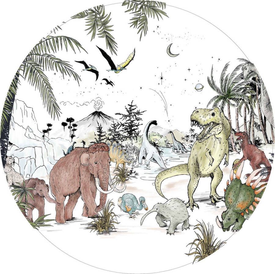 Ronde wandsticker Prehistoric 90cm