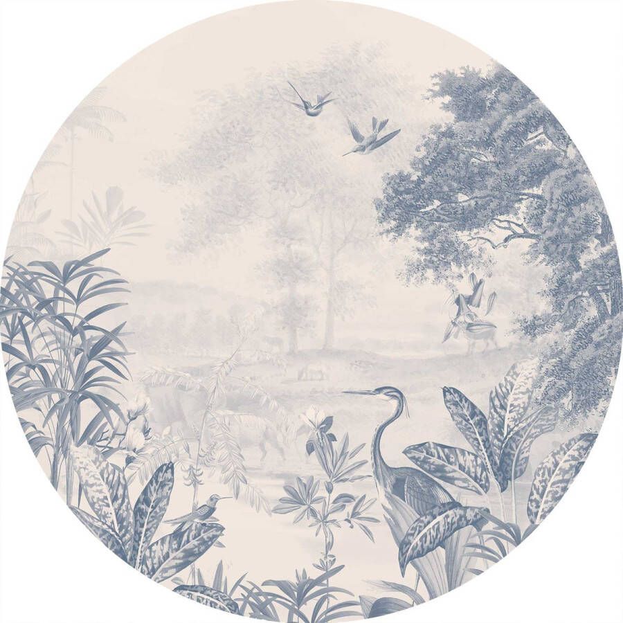 Ronde wandsticker Scenic Landscape 120cm Blue