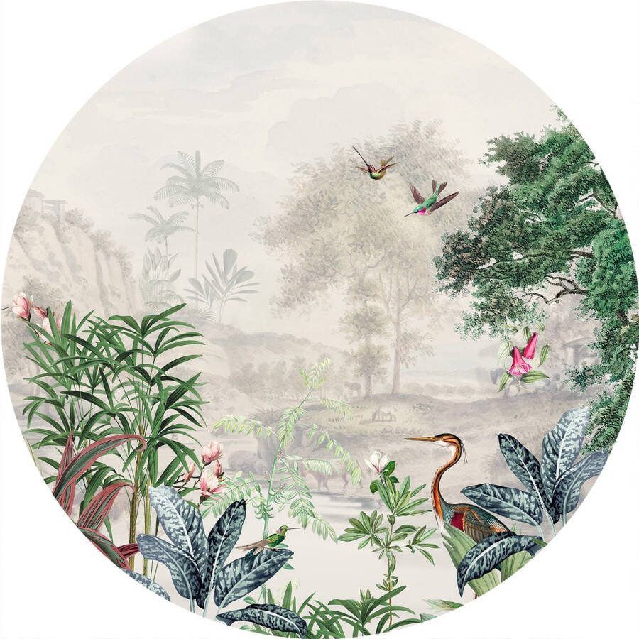 Ronde wandsticker Scenic Landscape 90cm White