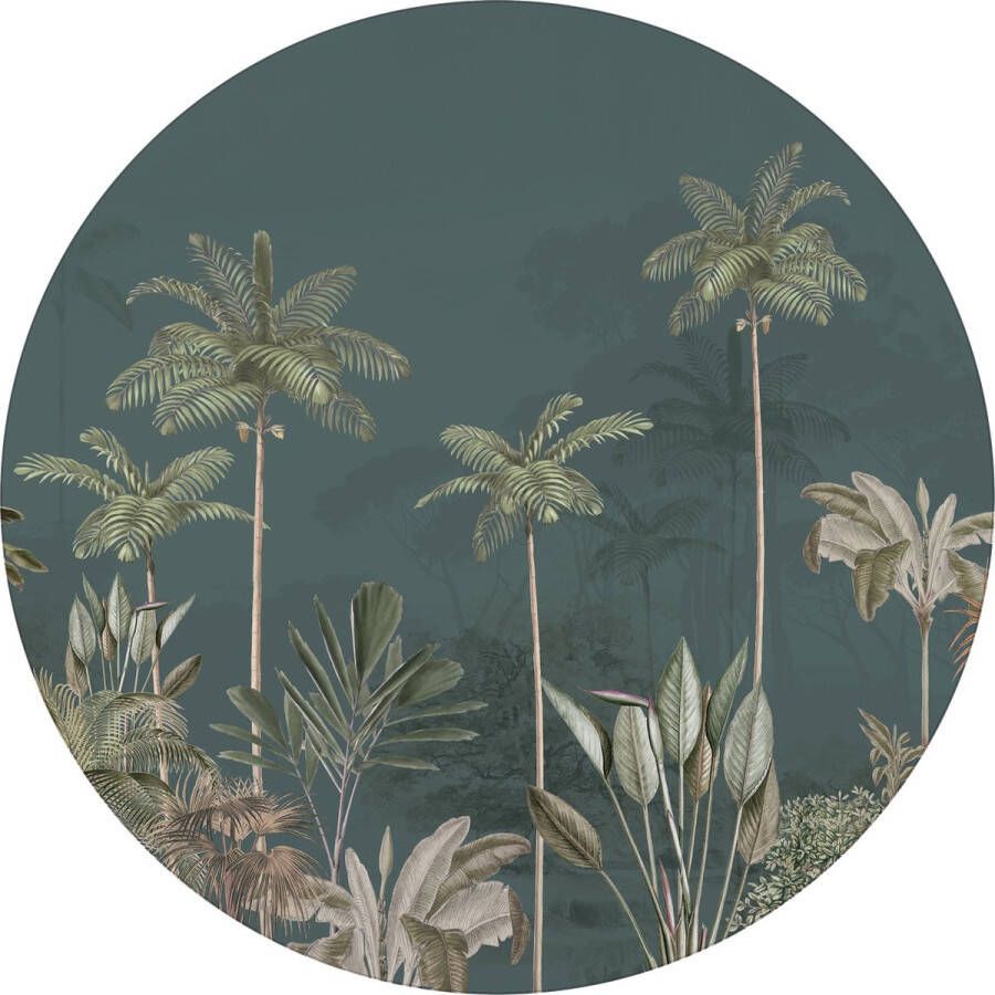 Ronde wandsticker TROPICAL WILDERNESS DARK 148cm