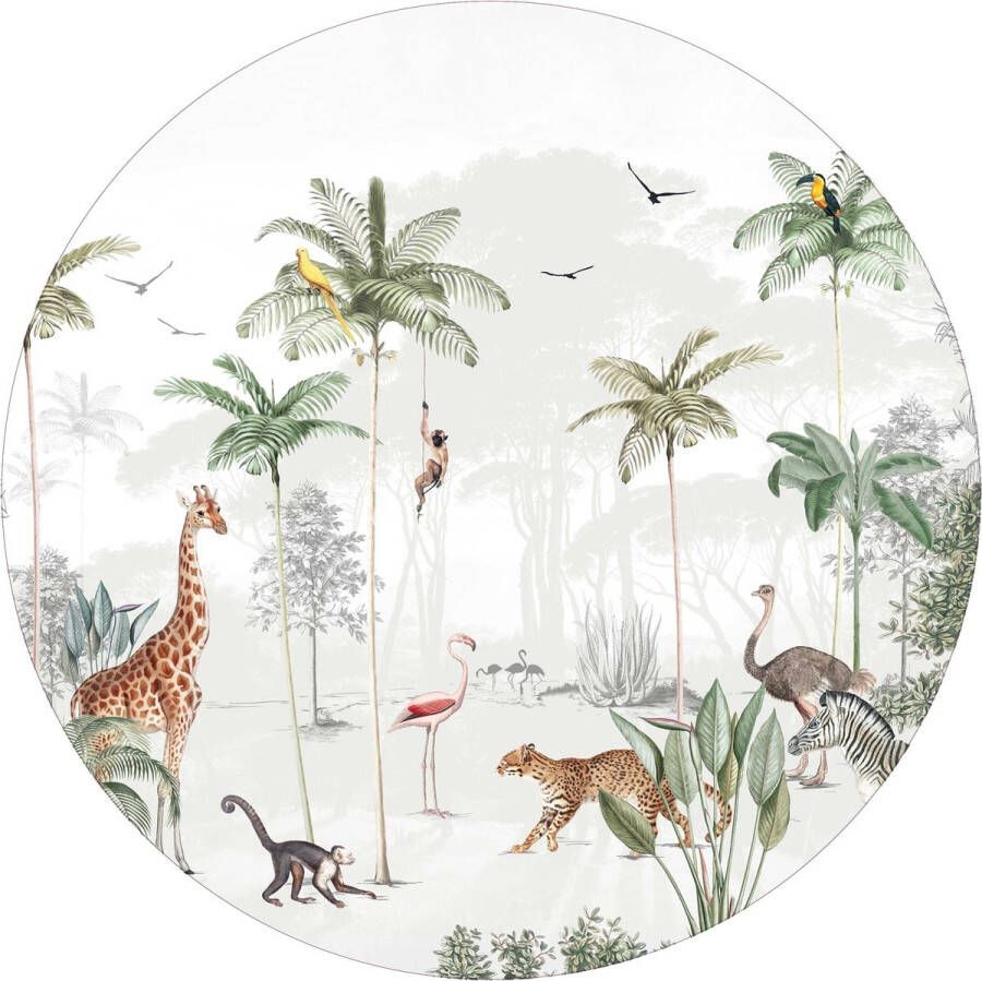 Ronde wandsticker Wildlife's Playground 120cm