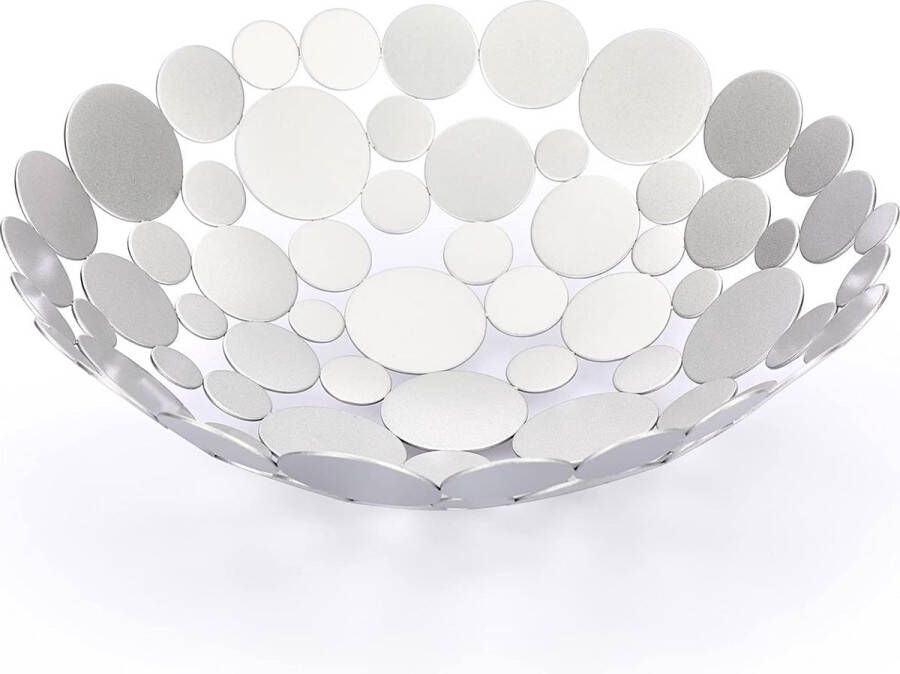 Ronde zilveren fruitschaal van ijzer moderne fruitmand broodmand decoratieve schaal opslag voor brood groenten in keuken woonkamer eettafel diameter 30 cm
