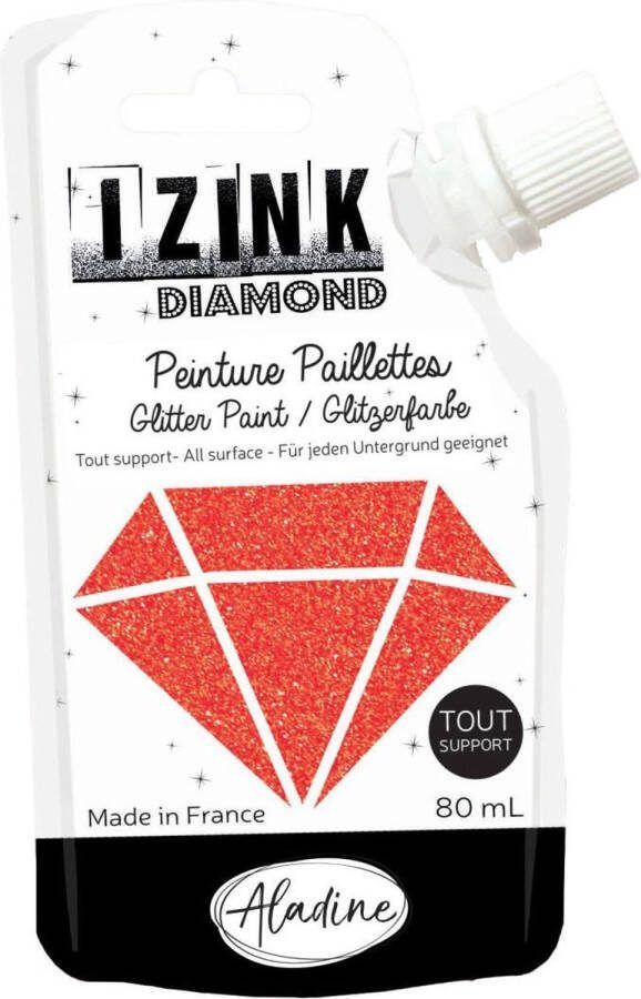 Aladine IZINK Diamond glitterverf pasta 80 ml rood