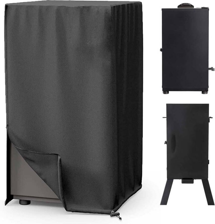 Rookoven afdekhoes beschermhoes rookafdekking weerbestendig rookafdekking met schoorsteen rookhoes 420D Oxford-doek rookhoes waterdicht uv-bestendig (55 x 63 x 90 cm)