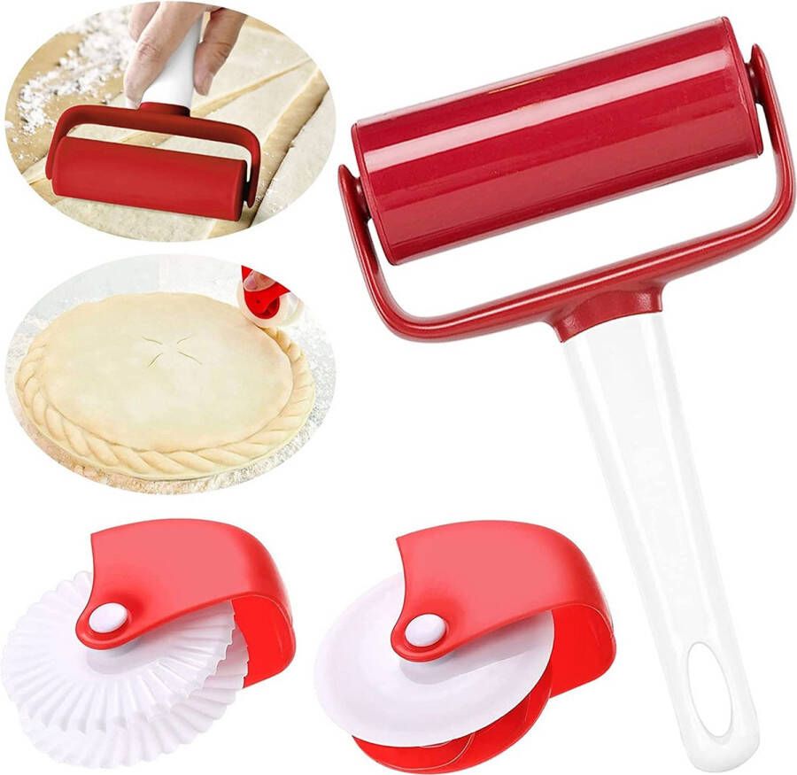 Rooster Gebak Cutter Roller Qixuer Gebak Wiel Cutter Deegroller Cookie Roller Lattice Cutter Keuken Bakkerij Tool Gebak Wheel Pastry Roller Voor Cookie Pie Pizza Gebak Rooster Decoratie 3 Stuks