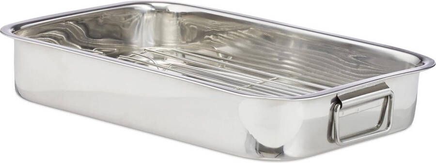 Rooster XL RVS voor de oven Vaatwasserbestendig Ovenschaal braadpan groottes Zilver