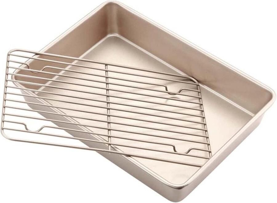 Roosteren Bakplaat Pan Set Koolstofstaal FDA Goedgekeurd Met Koelrek Voor Broodrooster Oven Bakken 34cm Anti-aanbak