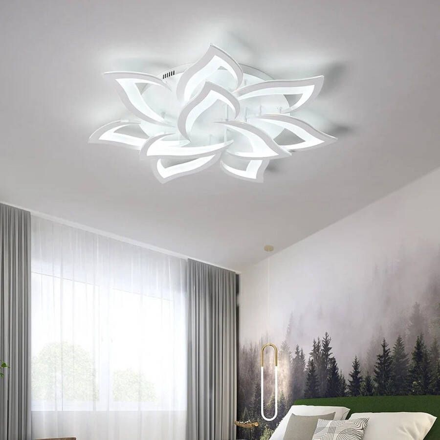 Roroa Plafondlamp Lotus Hanglamp Plafonniere Hanglamp Eetkamer Hanglamp Slaapkamer Dimbaar 92x12 cm 14 Bladen
