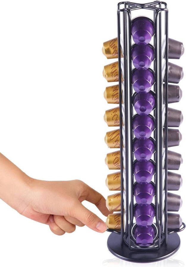 Roterende capsulehouder voor 40 Nespresso-capsules draaibare koffiecapsulehouder met Nespresso-koffiepads capsuledispenser voor Nespresso accessoires Coffee Capsule Holder