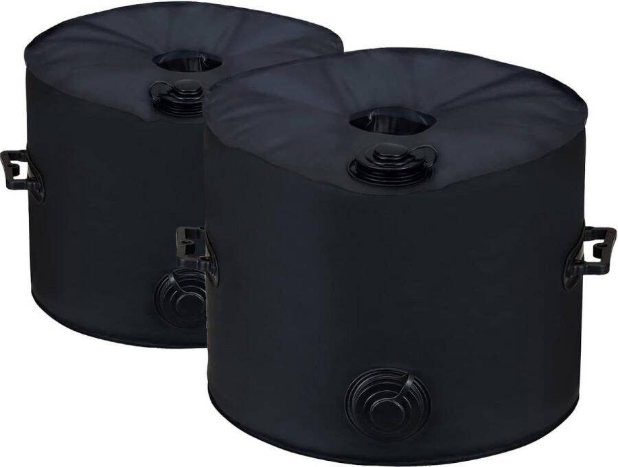 Round Paraplu Basis Gewicht Tas 2 Stuks 1000D tot 45kg Water Geschikt voor Outdoor Garden Patio Beach Cantilever of vlaggenmast Zwart parasolvoet