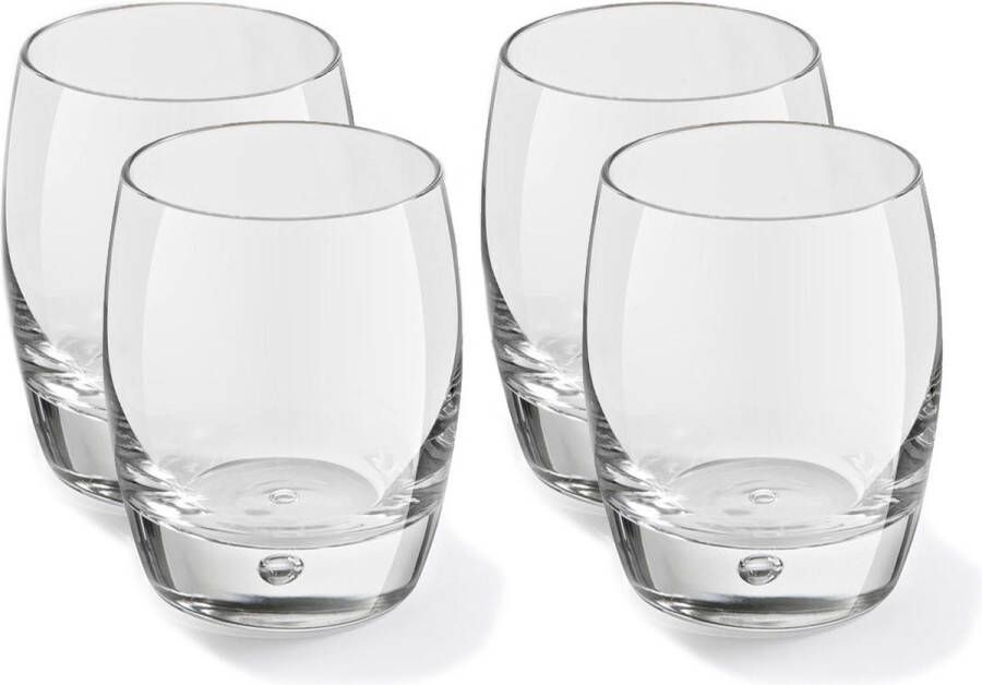 Merkloos Sans marque 4x Drinkglazen waterglazen Artisan transparant 360 ml whiskey glazen Artisan 360 ml