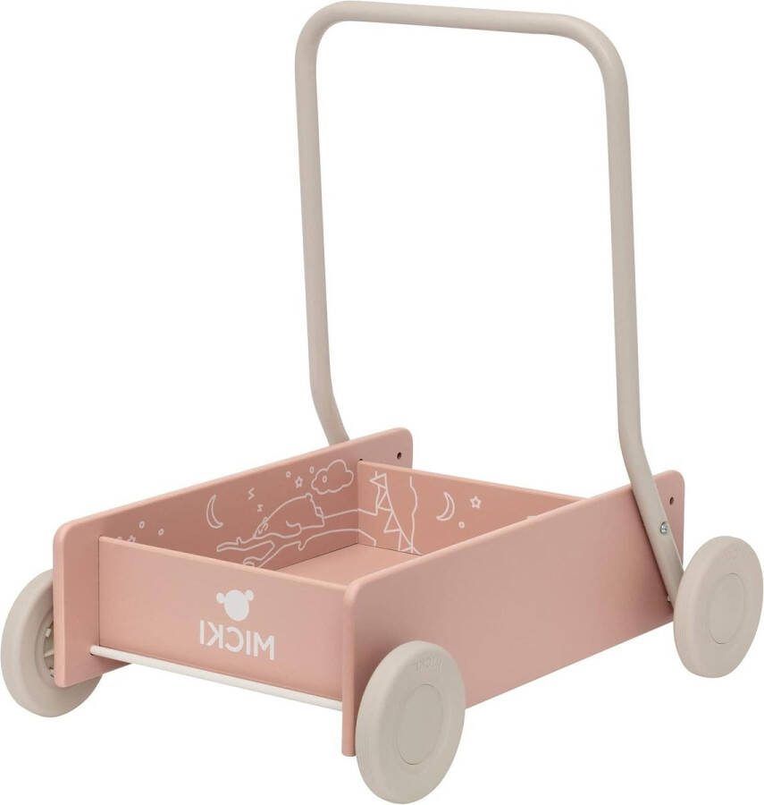 Roze Babywandelaar Houten Speelgoed Babyspeelgoed voor 9 maanden Speelgoed jonge kinderen- x 350 x 480 mm