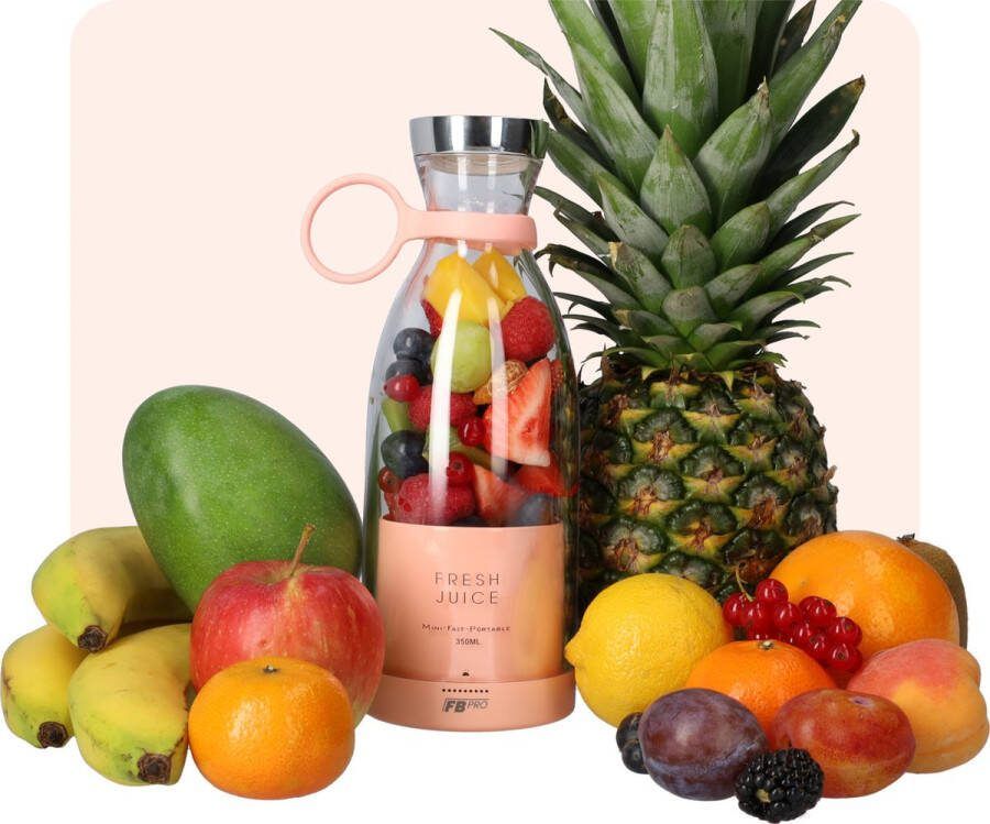 Roze Draadloze Blender To Go Smoothie maker voor onderweg! Draagbare Mini blender roze Mixer voor smoothies Draadloos opladen mogelijk! Handmixer voor gezonde drankjes