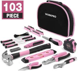 Roze Gereedschapset Voor Vrouwen Gereedschapstas Garage Hobby Reparatie Tool Kit Set 103 Delig Cadeau