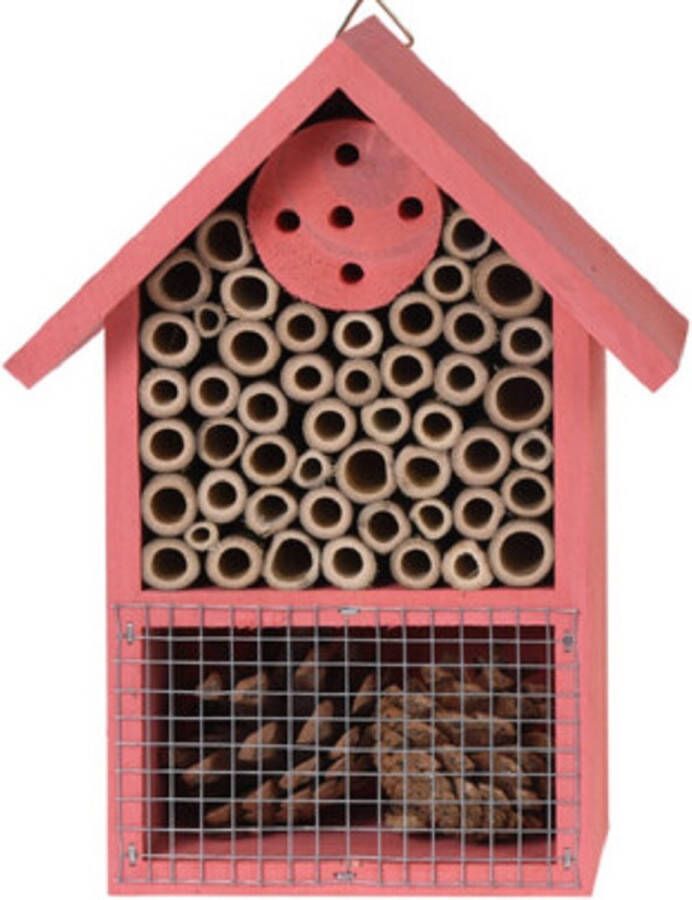 Merkloos Sans marque Roze insectenhotel 20 cm Hotel huisje voor insecten Bijenhuis vlinderhuis