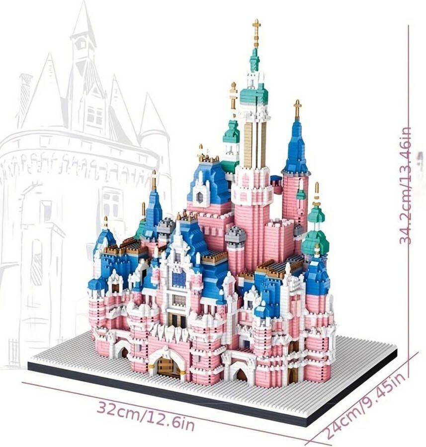 Roze Kasteel Bouwstenen Speelgoed Mini Blokken Kasteel Serie Model Bouwset 6300 Stuks