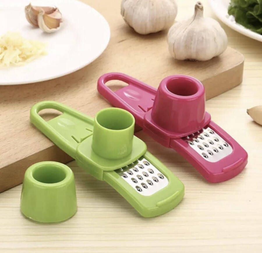 Roze Knoflookpers Gemberpers Rasp voor knoflook gember en meer Knoflookschaaf Gemberschaaf Knoflook Snijder Gember Snijder Kleine schaafmachine Roze