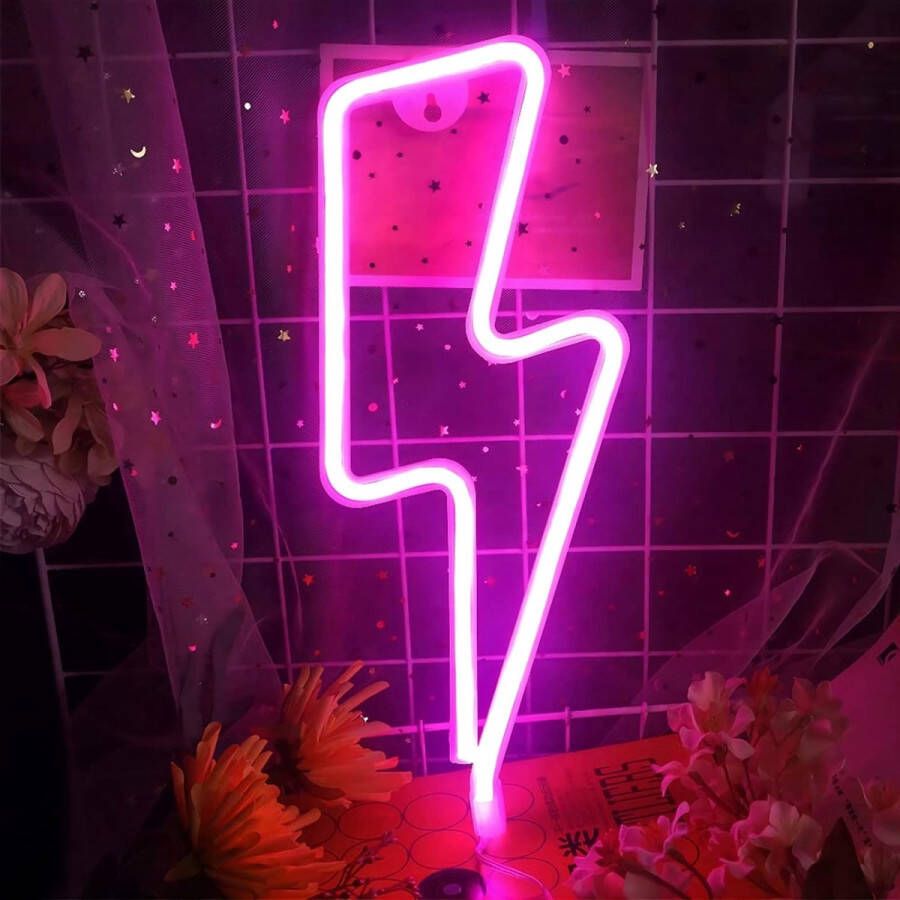 Roze LED Neonbord Veelzijdig Decoratief Sfeerlicht voor Thuis Kinderkamer Club & Feesten USB Batterij Aangedreven Ideaal voor Kerstmis en Bruiloften