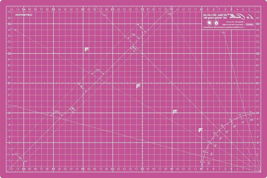 Roze zelfherstellende patchwork A3 snijmat 45 x 30 cm voor naaien en knutselen