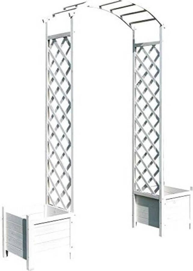 Rozenboog Hout Tuinboog Pergola Hout Wit