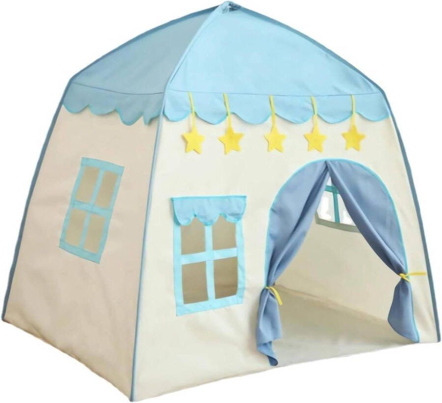 Rozige indoor kindertent voor meisjes speelhuisje binnen 130 x 100 x 130 cm grote speeltent voor kinderen