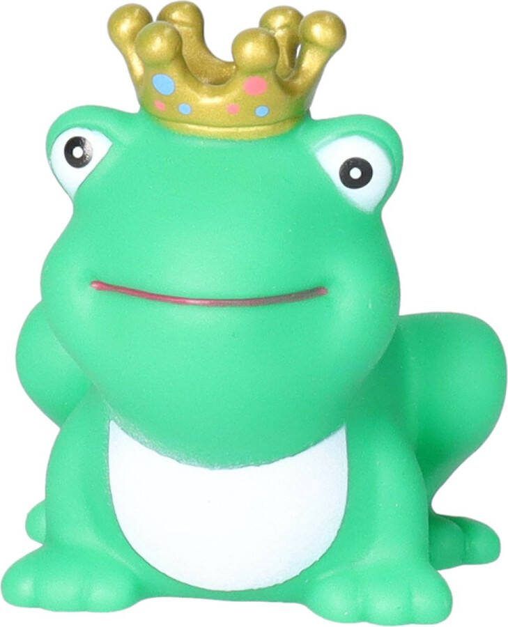 Rubber badeendje kikker koning Classic groen badkamer fun artikelen size 5 cm kunststof water speelgoed kikkers