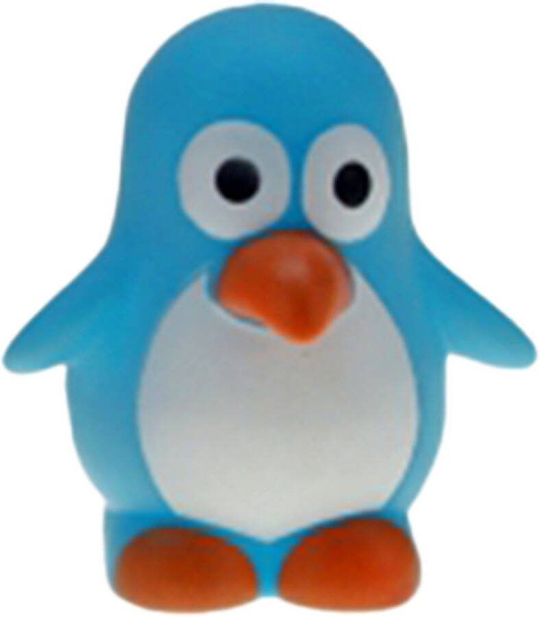 Rubber badeendje pinguin Classic blauw badkamer fun artikelen size 6 cm kunststof water speelgoed pinguins