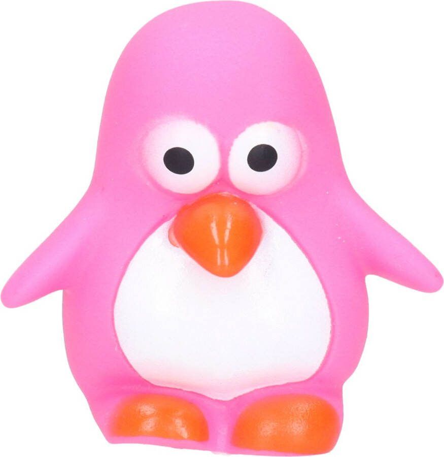 Rubber badeendje pinguin Classic roze badkamer fun artikelen size 6 cm kunststof water speelgoed pinguins