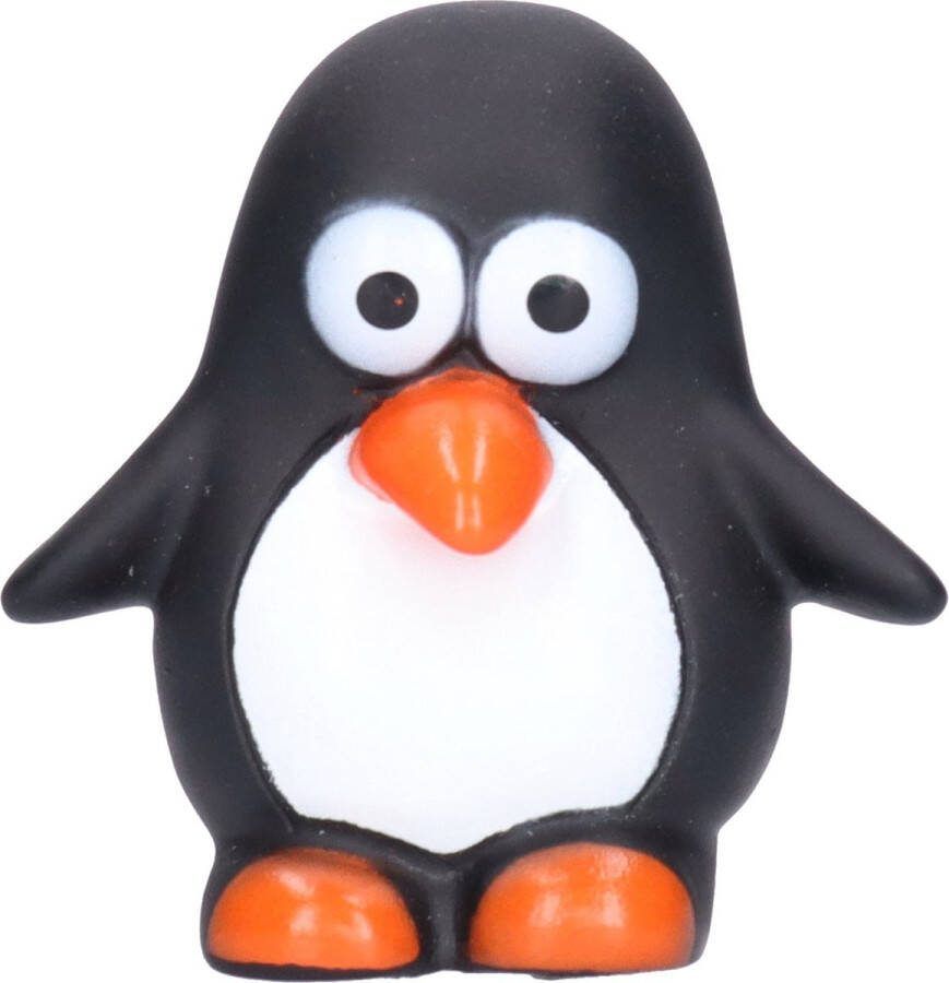 Rubber badeendje pinguin Classic zwart badkamer fun artikelen size 6 cm kunststof water speelgoed pinguins