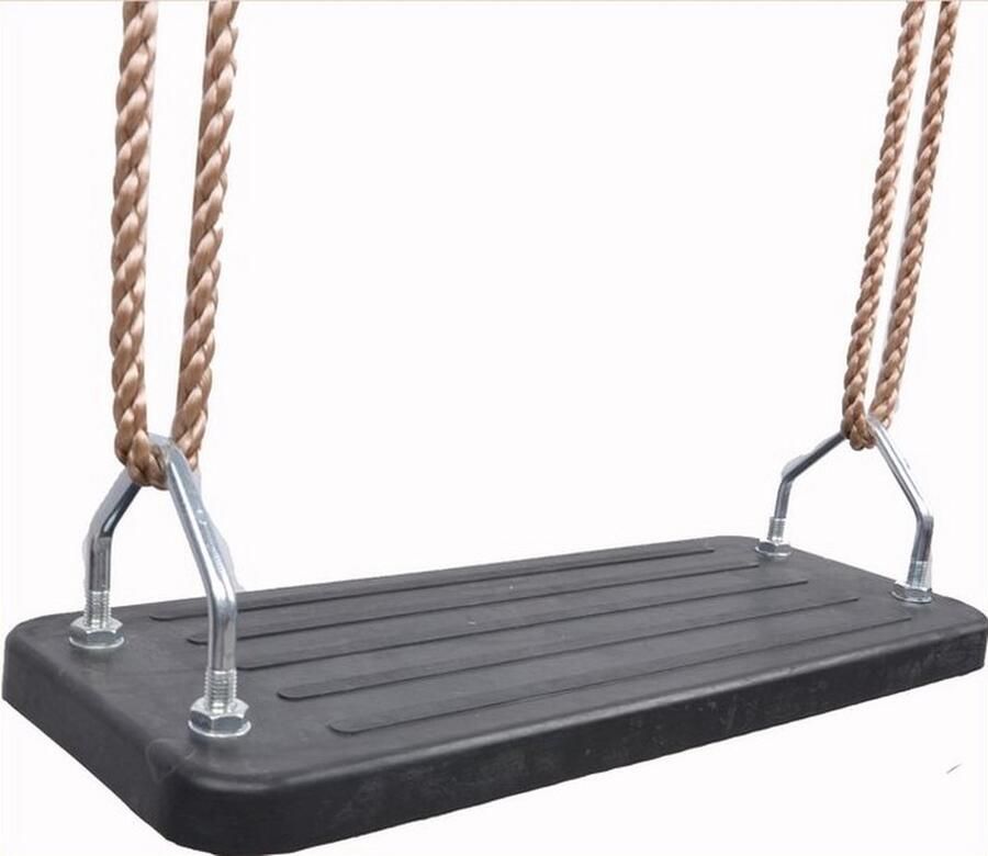 Rubber Schommelzitje met Stalen Inlegplaat Zwart