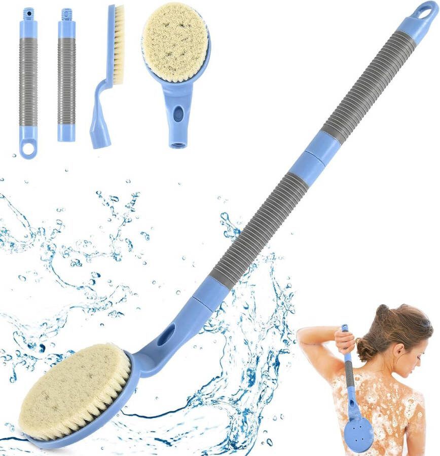 Rugborstel met lange handgreep voor douche 22 badborstel voor douche rugschrobber exfoliatie en verbeterde huidgezondheid voor ouderen met beperkte armbeweging