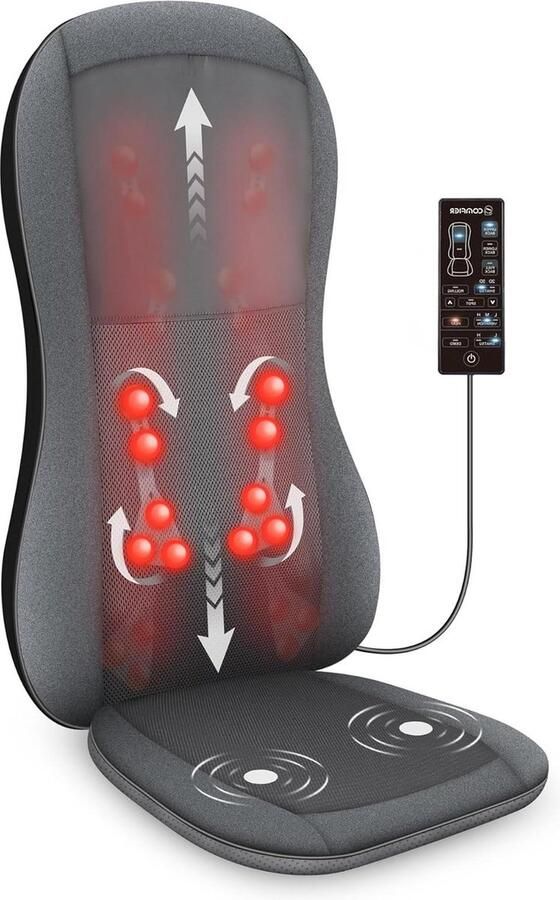 Rugmassagestoelkussen met Shiatsu 2D 3D massage en 10 massageknopen massage matras