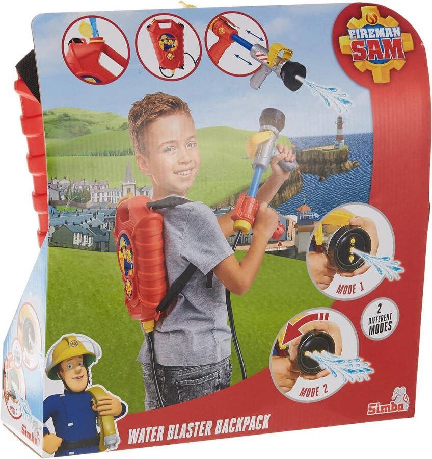 Rugzak Waterpistool Brandweerman Sam Schiet 10m Tank Volume XXL Vanaf 3 jaar