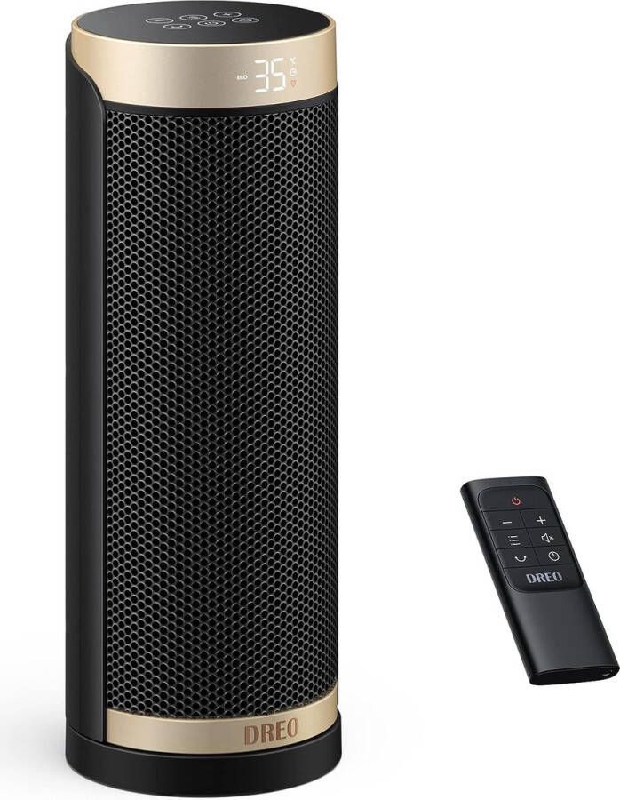 Ruimteverwarmer Solaris Slim H3 1800W snelle verwarming keramische elektrische kachel met thermostaat afstandsbediening oververhitting en kantelbeveiliging 1-12 uur timer 70° oscillerende draagbare verwarming voor kantoor thuis