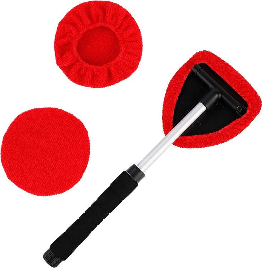 Ruitenreiniger ruitenwissers autoruiten wonderreiniger 2 wasbare microvezelpads 37 5 cm uittrekbare raamborstel met 180-voudig draaibare handgreep set upgrade