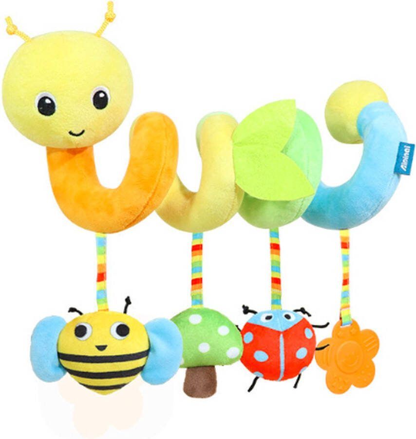 Rups Baby Boxspiraal Peuter Kleuter Kraamcadeau Babyshower Babykamer Decor Accessoires Speelgoed- Kinderen Kinderkamer- Kinderwagen Speeltje Activiteitenspiraal Bijtring Autostoelspeeltje Jongen & Meisje Baby knuffels
