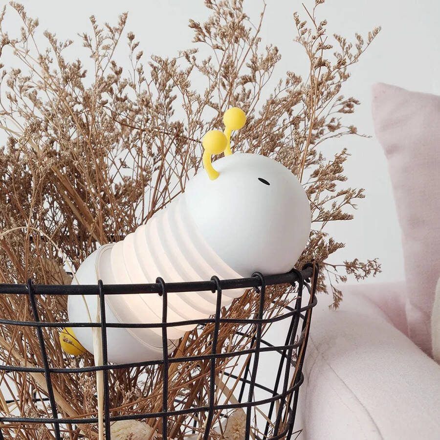 Rups Kinderlampje Wit Nachtlamp Buigbaar Lamp Kinderen Kindvriendelijk Lichtje voor Sfeer Kinderspeelgoed