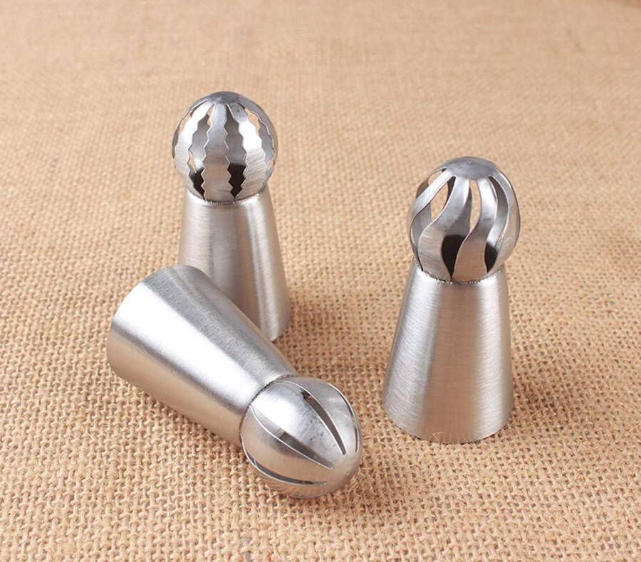 Russische bal spuitmonden 3 stuks bloem glazuur Piping Tip DIY bakken taart decoratie bal