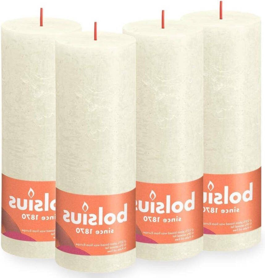 Rustieke stompkaars 4 stuks lange brandtijd 85 uur crème interieurdecoratie huishoudkaars ongeparfumeerd natuurlijke veganistische was geen palmolie 19 x 7 cm