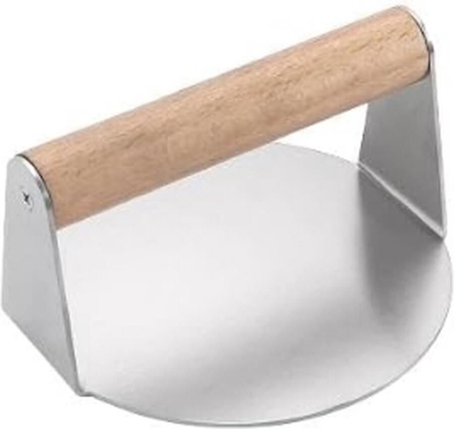 RVS burgerpers met houten handvat burgerpers met 5 inch ronde smash burgerpers voor flat top grill hamburgerpers en knijpvet