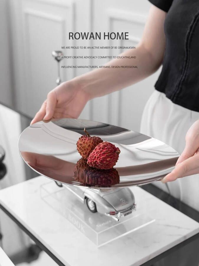 RVS Fruitkom Decoratieve Schaal voor Dessert & Serveren Scandinavische Stijl Perfect voor Tafeldecoratie Thuisdecoratie en Servies
